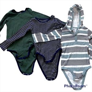 Lot of 3 Baby Boy Long Sleeve Striped Shirts Size 18M